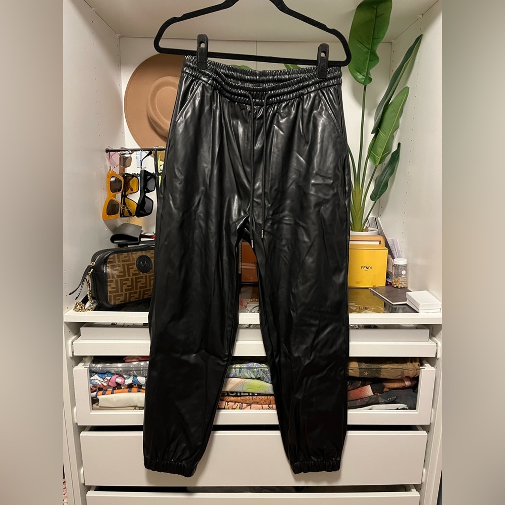 H&M Faux Leather Joggers